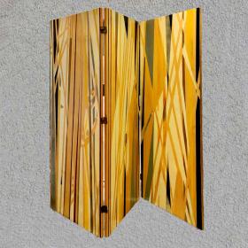 Angelo Rinaldi, "omaggio a Paolo Uccello", Paravento in legno tamburato dipinto a smalti sulle due facciate con soggetto geometrico, h.cm.180,5x60x2,5, anno 1990, unico esemplare 
